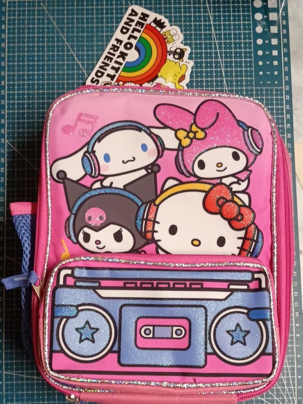 Hello Kitty Pink Glitter Character Lunch Bag with Friends